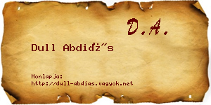 Dull Abdiás névjegykártya